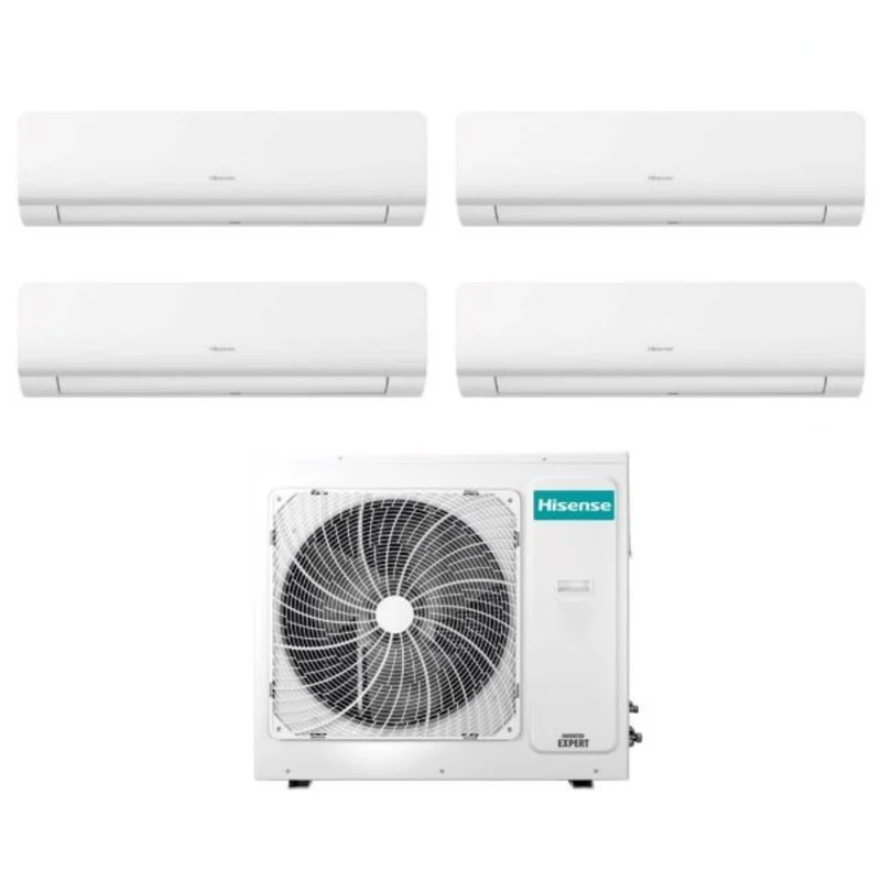 Climatiseur Hisense Quadri Split Inverter série NEW ENERGY 9+9+9+9 avec 4AMW81U4RAA R-32 et Wi-Fi intégré 9000+9000+9000+9000 - Neuf