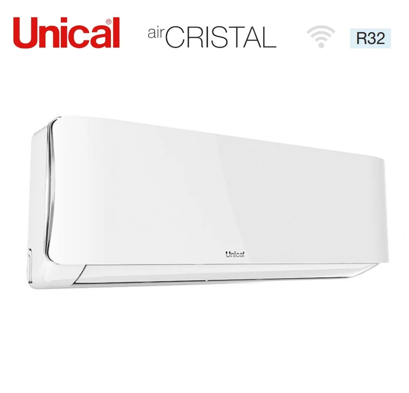 Climatiseur quadri-split inverter Unical série AIR CRISTAL 10+13+13+18 avec KMX4 36HE R-32 Wi-Fi en option 10000+13000+13000+18000