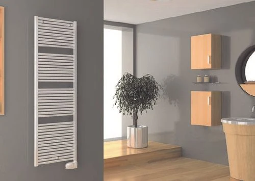 Radiateur sèche-serviettes électrique Cordivari Claudia 700 W 500 x 1195 mm, blanc, avec thermostat d'ambiance numérique Eco