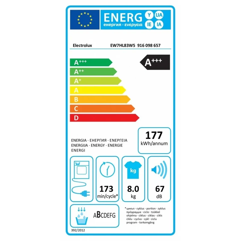 Sèche-linge pose libre Electrolux EW7HL83W5 Perfect Care 700 Hybrid Classe A+++