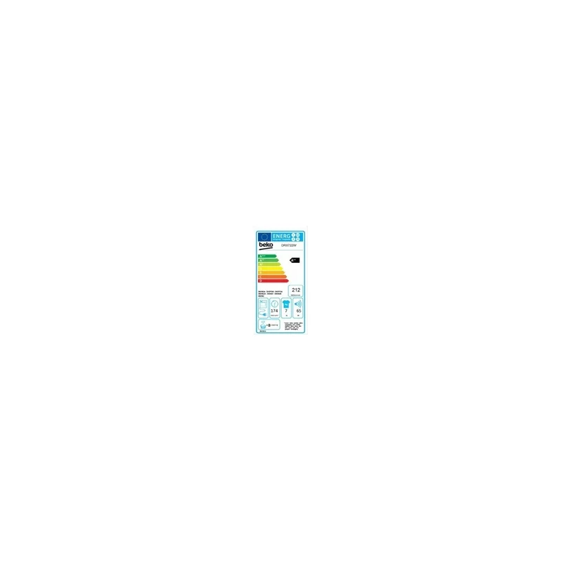 Sèche-linge à chargement frontal Beko DRX722W OptiSense EcoGentle 7 kg, classe énergétique A++