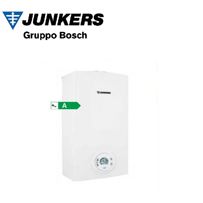 Chauffe-eau à gaz Junkers Hydrocompact d'intérieur de 15 L, modèle WTD 15 AM, avec kit de gaz de combustion.