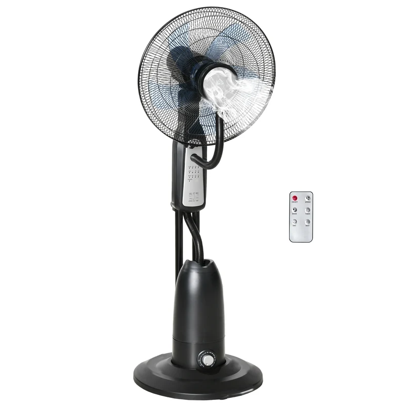 Ventilateur brumisateur et déshumidificateur oscillant Easycomfort 70° avec 3 modes, télécommande et minuterie 7,5 h, réservoir de 2,8 L, 90 W, 44,5 cm x 120 cm
