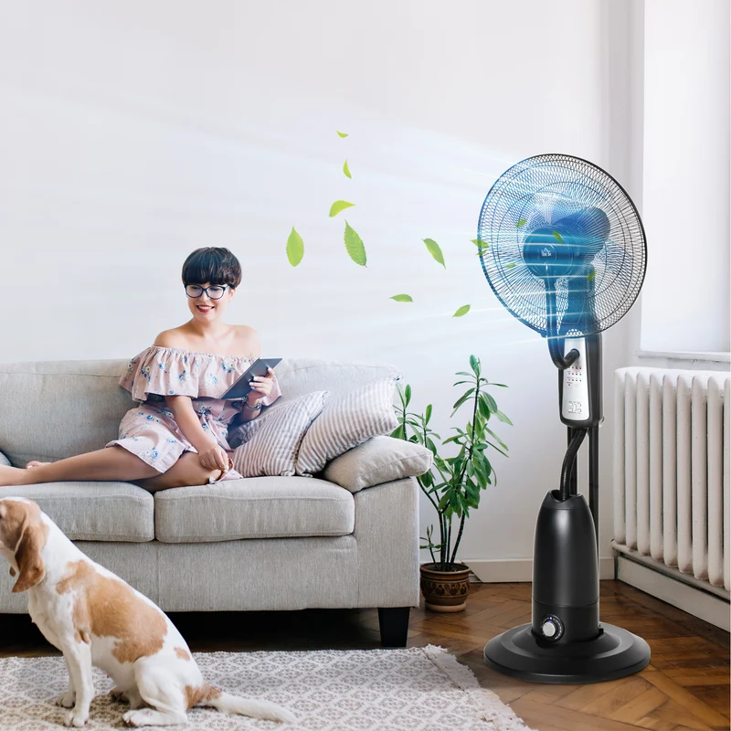 Ventilateur brumisateur et déshumidificateur oscillant Easycomfort 70° avec 3 modes, télécommande et minuterie 7,5 h, réservoir de 2,8 L, 90 W, 44,5 cm x 120 cm