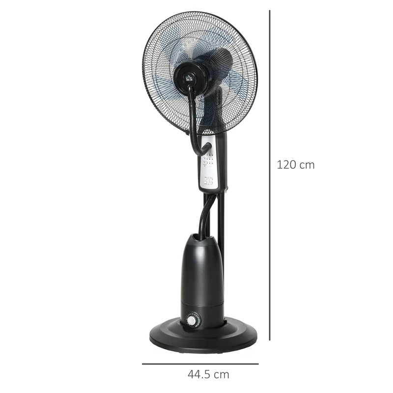 Ventilateur brumisateur et déshumidificateur oscillant Easycomfort 70° avec 3 modes, télécommande et minuterie 7,5 h, réservoir de 2,8 L, 90 W, 44,5 cm x 120 cm