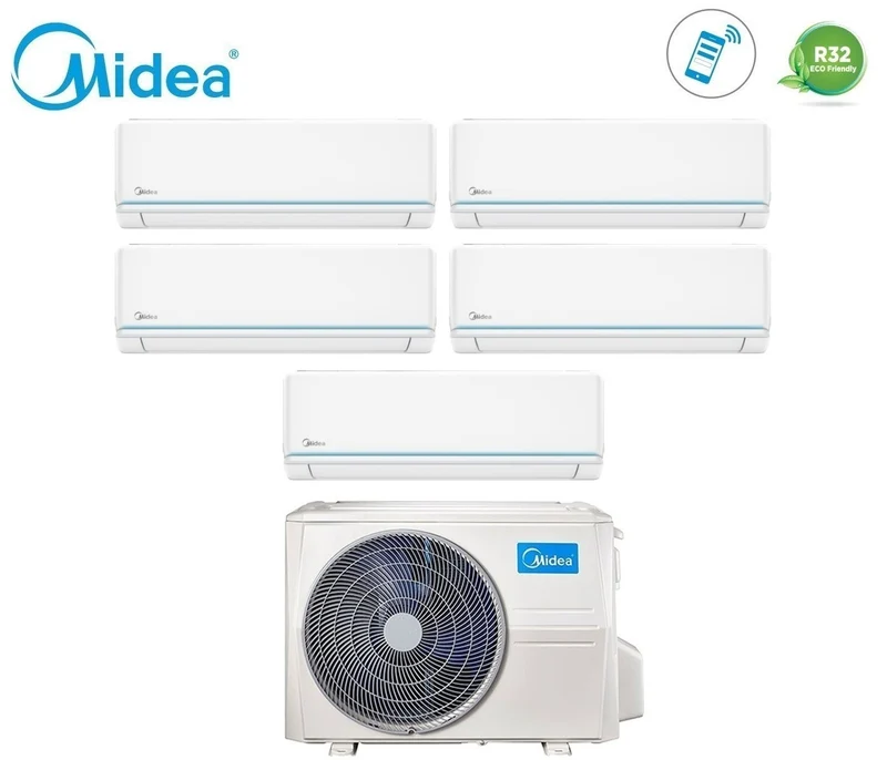 Climatiseur penta-split -inverter Midea EVOLUTION 9+9+9+9+9 avec M5OE-42HFN8-Q R-32 et Wi-Fi intégré 9000+9000+9000+9000+9000