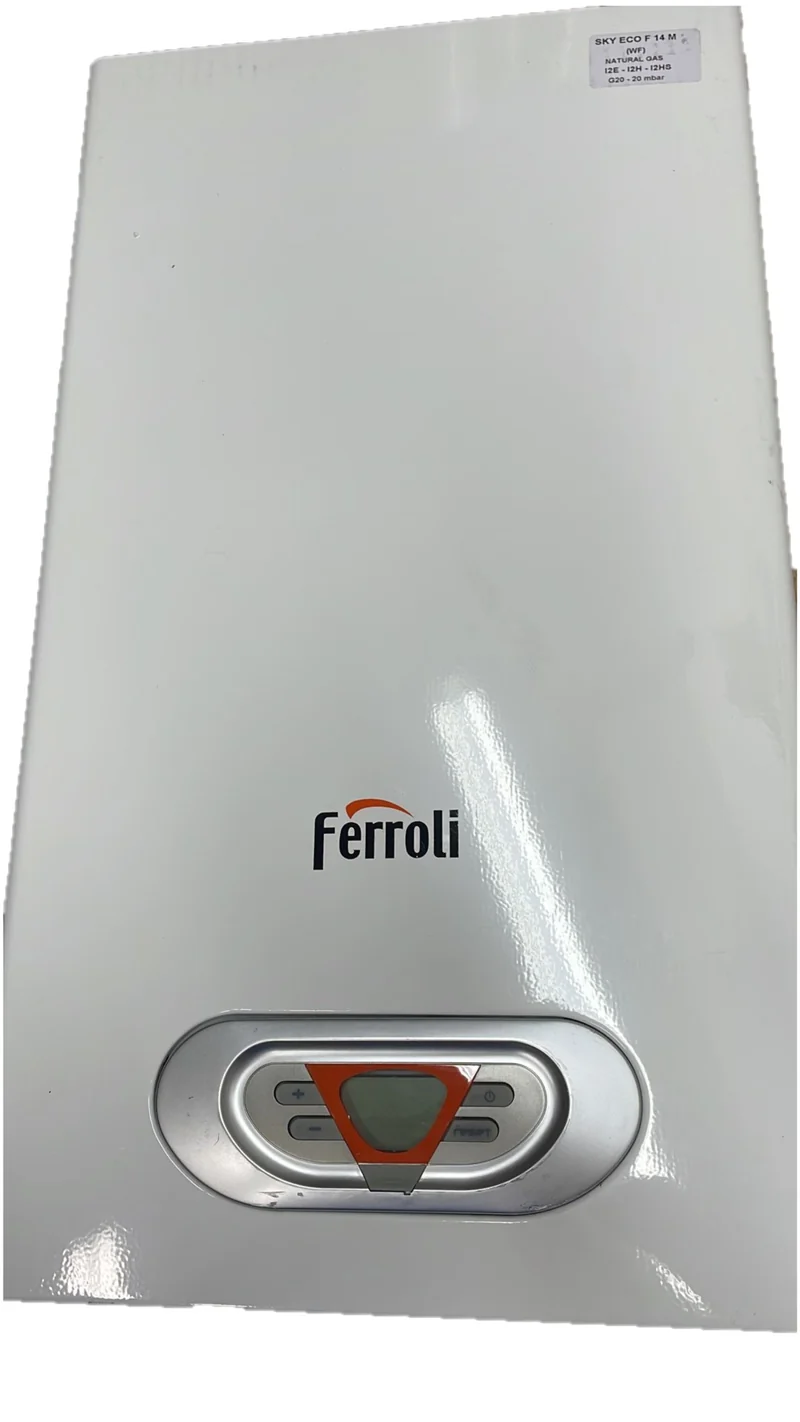OFFRES SPÉCIALES Chauffe-eau à gaz méthane Ferroli SKY ECO 14F à faibles émissions de NOx, avec kit d'évacuation des fumées