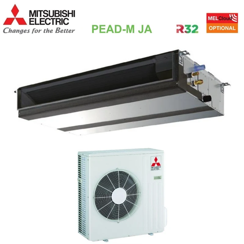Climatiseur gainable Mitsubishi Electric Inverter, moyenne pression, 21 000 BTU PEAD-M60JA + SUZ-M60VA R-32, Wi-Fi en option