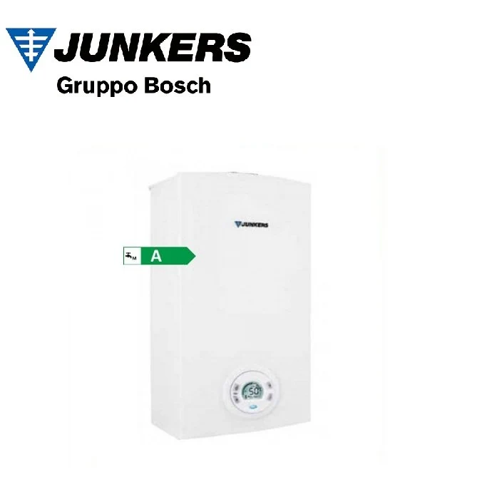 Chauffe-eau à gaz Junkers Hydrocompact d'intérieur, 15 L, modèle WTD 15 AM, fonctionnant au méthane, avec kit d'évacuation des fumées.