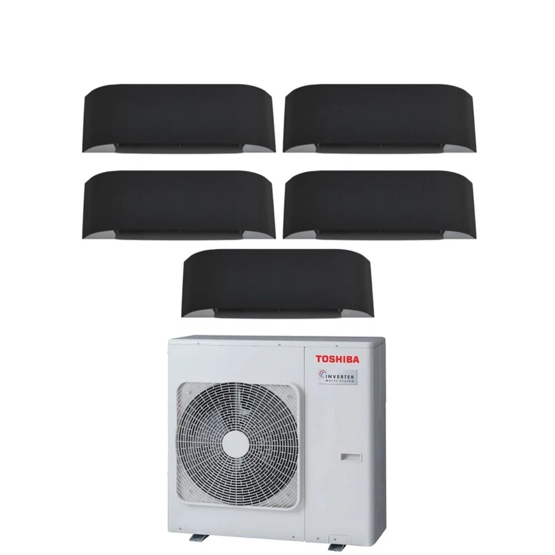 Climatiseur Toshiba Penta Split Inverter série HAORI 10+10+10+13+13 (9+9+9+12+12) RAS-5M34U2AVG-E R-32 Wi-Fi intégré 10000+10000+10000+13000+13000 (9000+9000+9000+12000+12000) Gris foncé