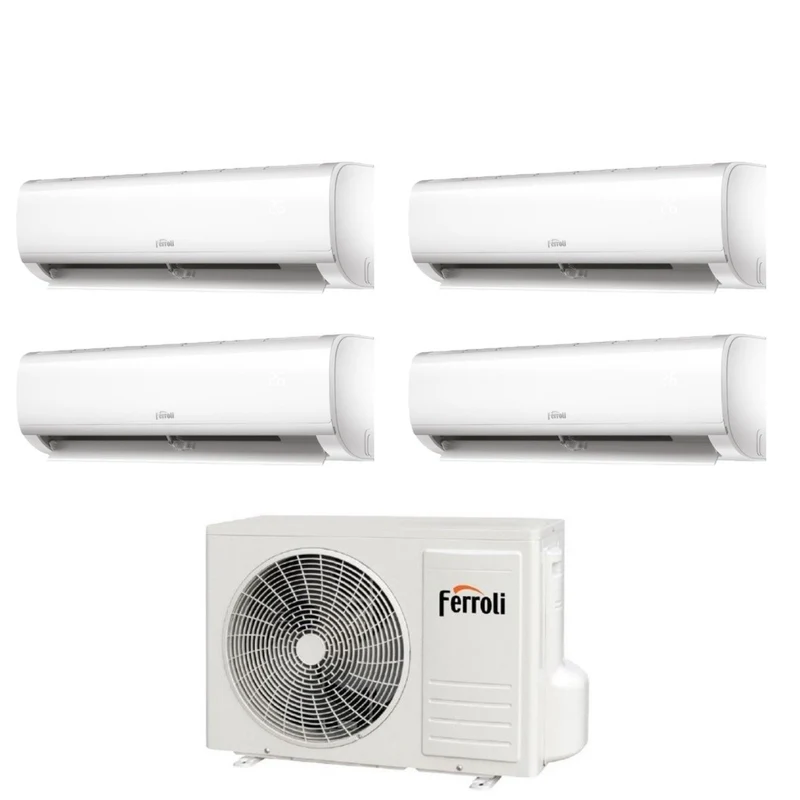 Climatiseur quadri-split inverter Ferroli DIAMANT PLUS série M 7+7+7+18 avec 28-4 R-32 et Wi-Fi intégré 7000+7000+7000+18000 - Neuf