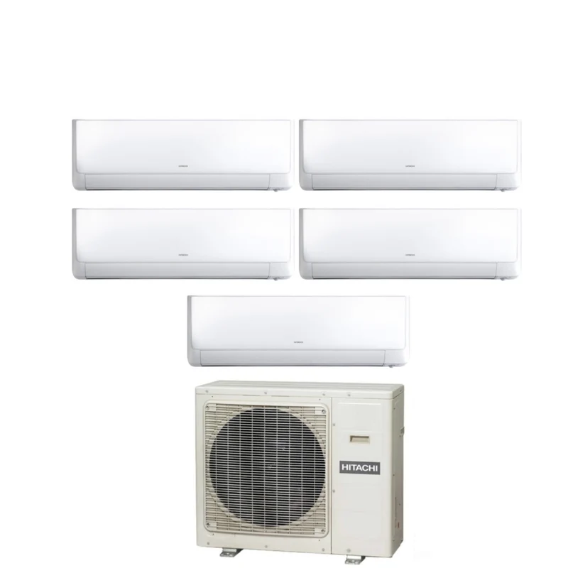 Climatiseur penta-split Hitachi inverter série Performance 9+9+9+9+15 avec RAM-90NP5E R-32 Wi-Fi en option 9000+9000+9000+9000+15000 - Nouveauté