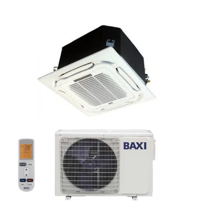 Climatiseur cassette Baxi Inverter 18 000 BTU RZGBK50 R-32 avec Wi-Fi en option, télécommande et panneau inclus - Neuf