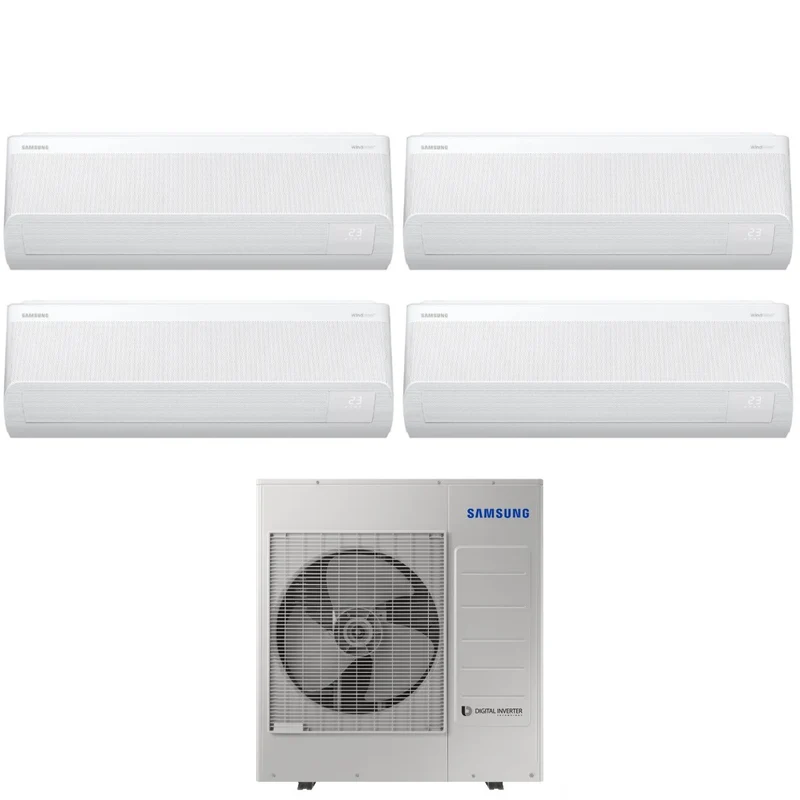 Climatiseur Samsung Quad Split Inverter WINDFREE AVANT série S2 7+9+9+18 avec AJ100TXJ5KG R-32 Wi-Fi intégré 7000+9000+9000+18000