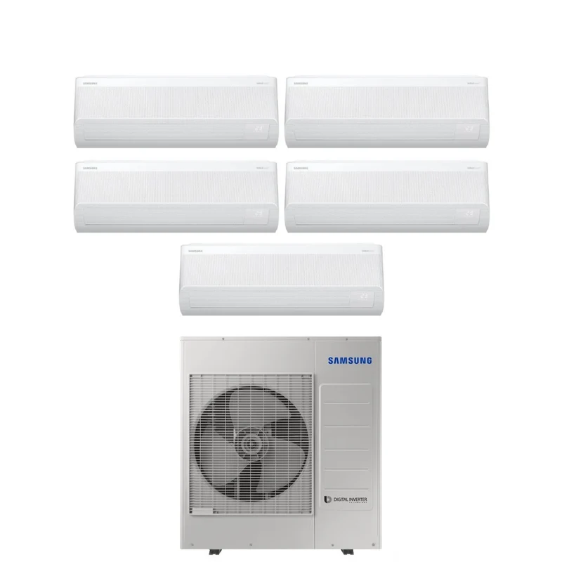 Climatiseur penta-split inverter Samsung WINDFREE AVANT série S2 7+7+9+9+9 avec AJ100TXJ5KG R-32 Wi-Fi intégré 7000+7000+9000+9000+9000