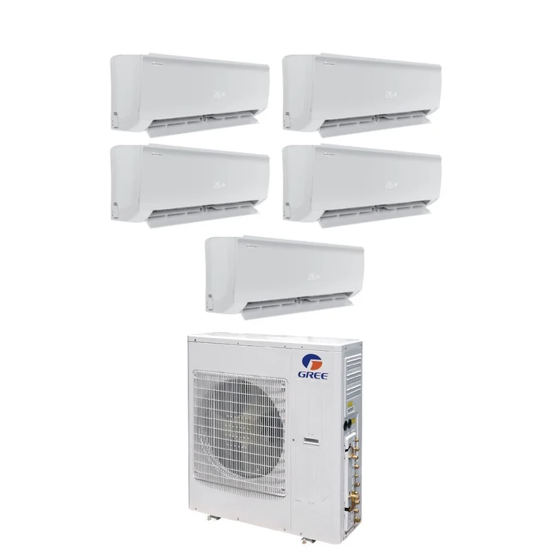Climatiseur penta-split inverter Gree BORA PLUS série 9+9+12+12+12 avec GWHD(42)NK6LO R-32 Wi-Fi en option 9000+9000+12000+12000+12000