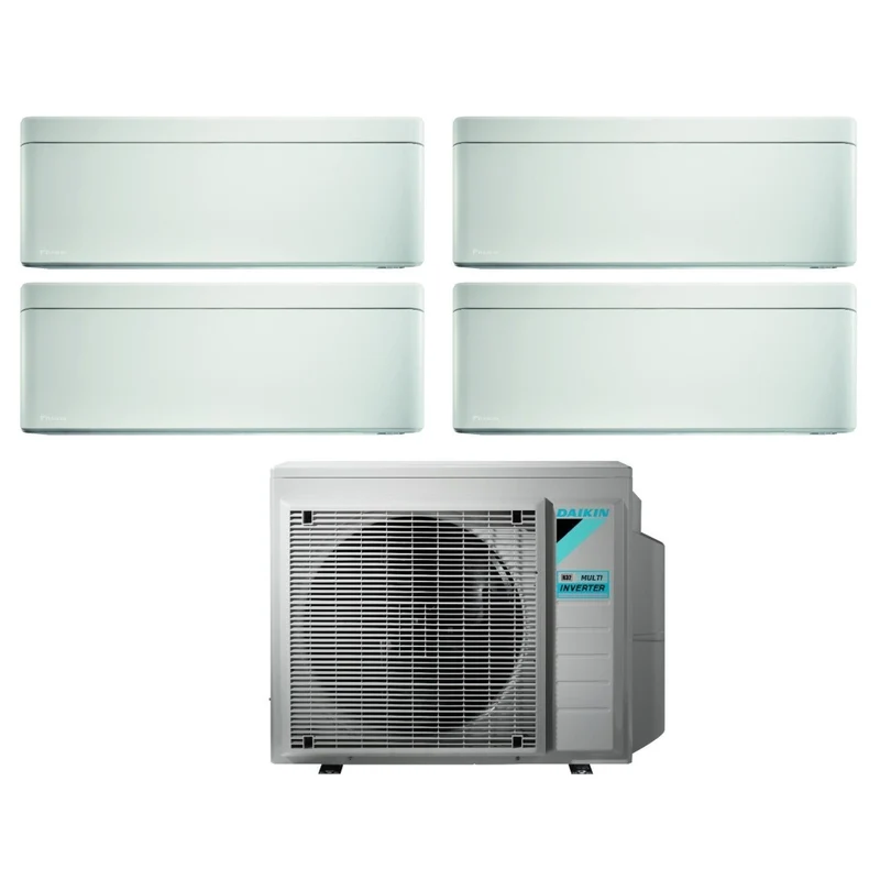 Climatiseur quadri-split inverter Daikin Bluevolution Quadri, blanc élégant, série 7+9+18+18 avec 4MXM80N R-32, Wi-Fi intégré, puissance 7000+9000+18000+18000 BTU, couleur blanche - Garantie italienne