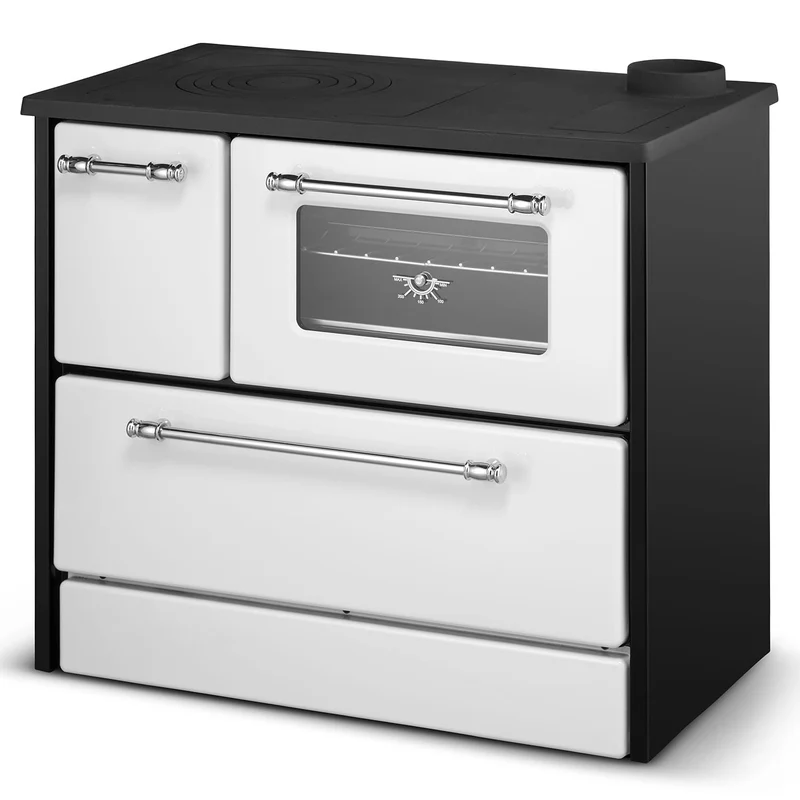 Poêle à bois de cuisine 9 kW Blanc Beatrice L87 x P51 x H79 Ecodesign