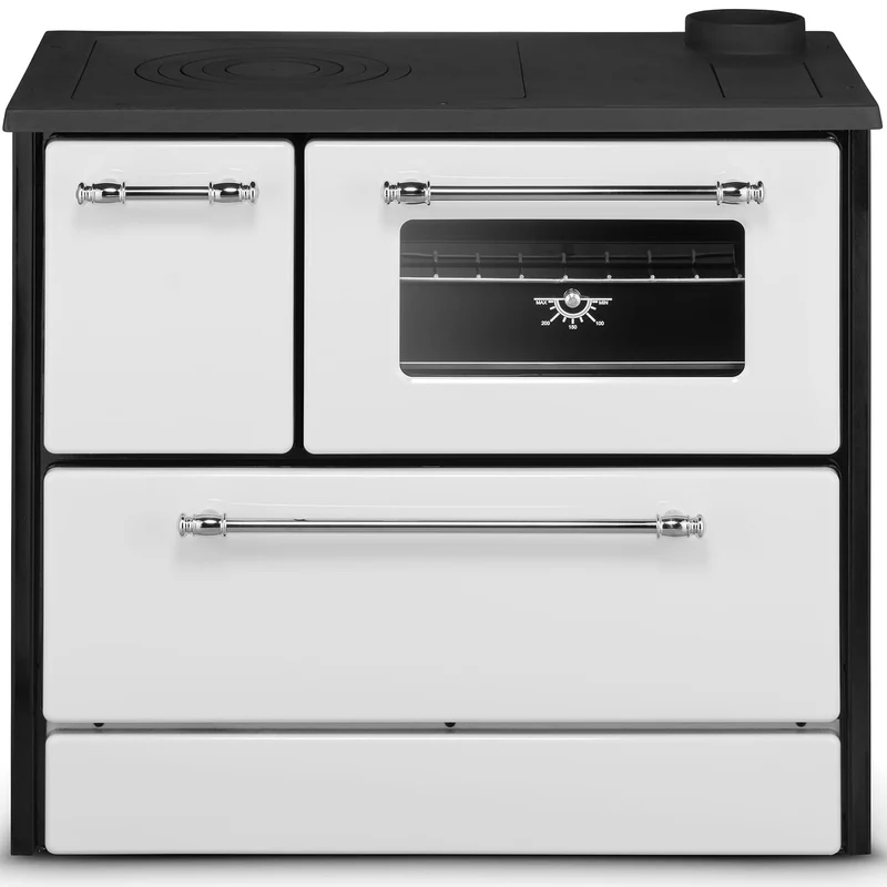 Poêle à bois de cuisine 9 kW Blanc Beatrice L87 x P51 x H79 Ecodesign