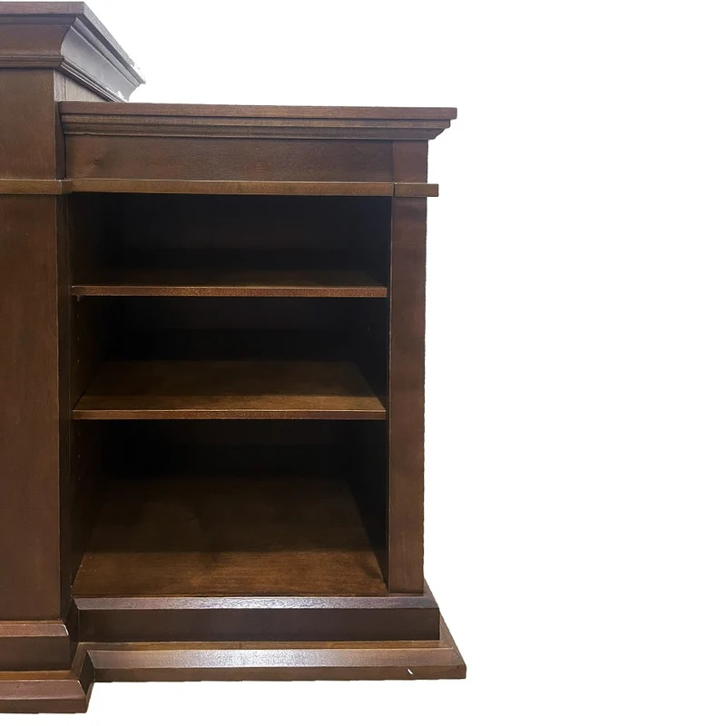 Cheminée électrique BIDEN sur pied en bois de noyer L179 x P48 x H85