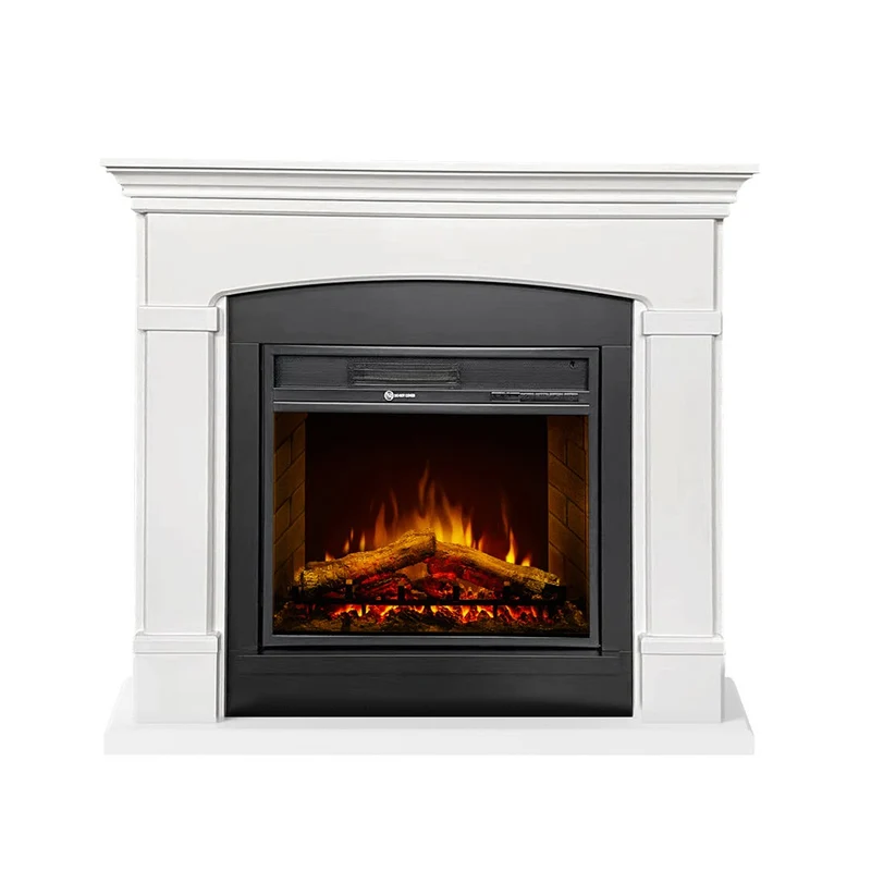 Cheminée électrique sur pied ADAMS en bois blanc L107 x P24 x H95,2