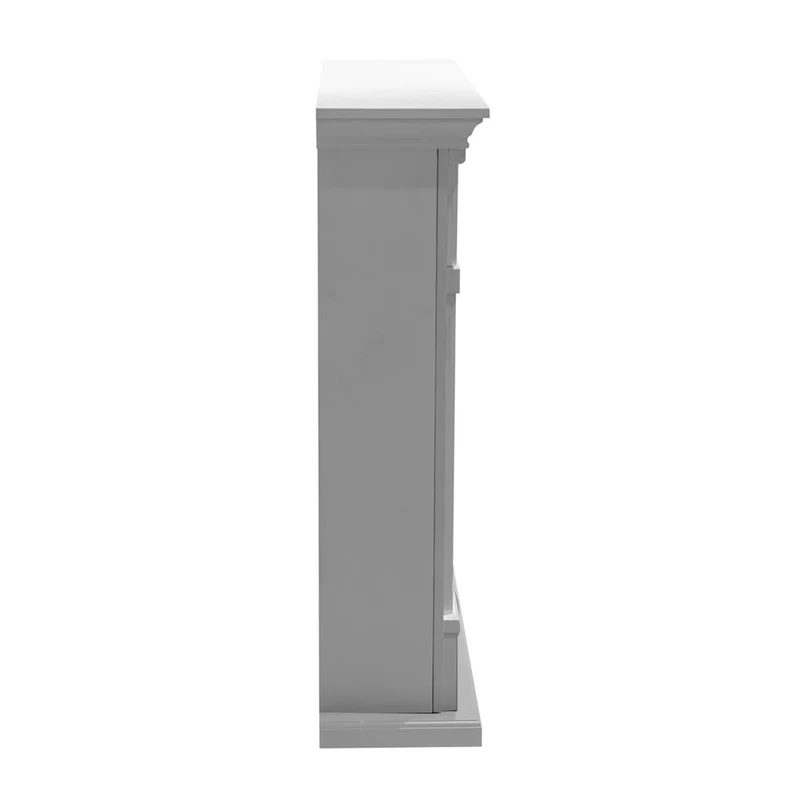 Cheminée électrique sur pied ADAMS en bois blanc L107 x P24 x H95,2