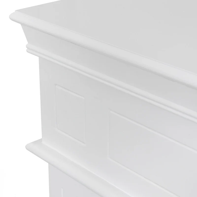 Cheminée électrique CAMBRIDGE, sur pied, bois blanc, L110 x P25 x H95