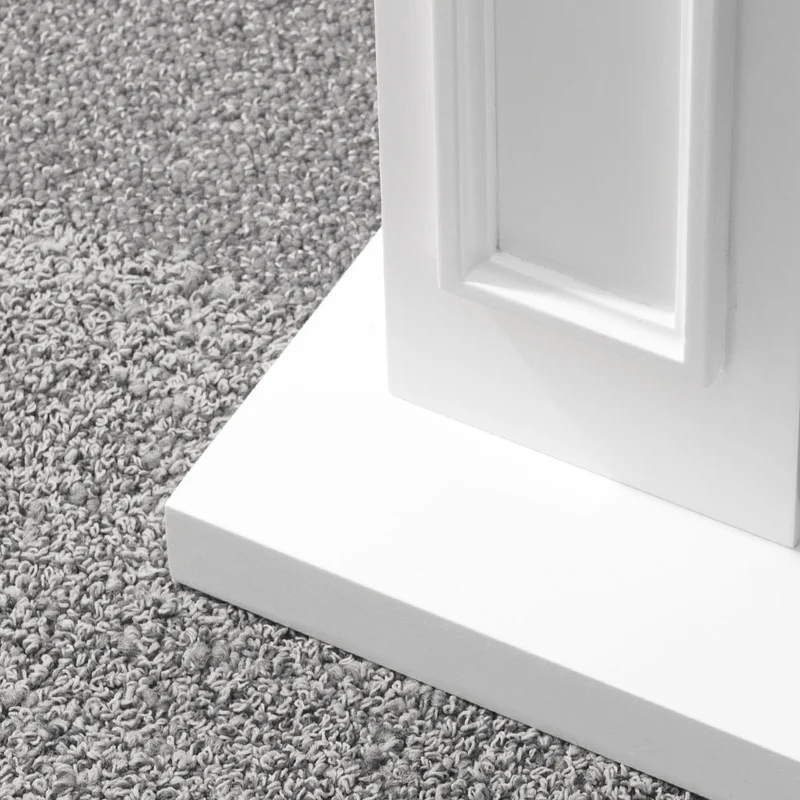 Cheminée électrique sur pied JEFFERSON en bois blanc, L 89,5 x H 90,5 x P 28