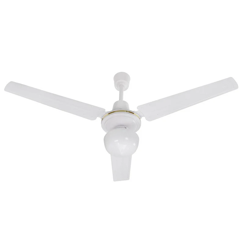 Ventilateur de plafond à 3 pales avec éclairage, diamètre 120 cm, 70 W, BLANC, DA54009