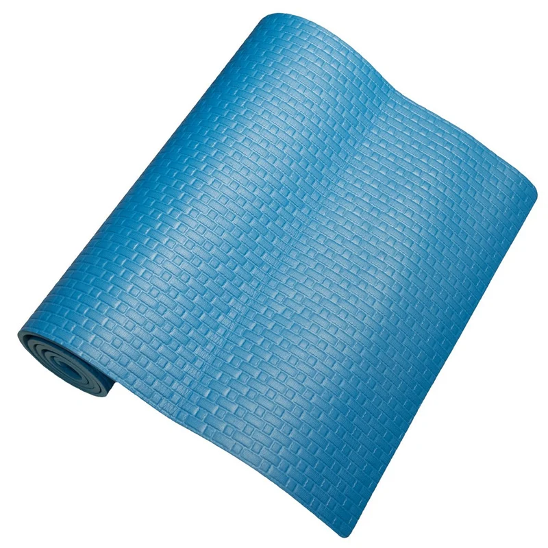 Tapis de yoga fitness pour salle de sport et pilates, souple, 173 x 61 x 0,8 cm, bleu