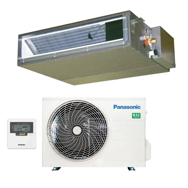 Climatiseur gainable Panasonic Inverter, basse pression, 18 000 BTU, CS-Z50UD3EAW + CU-Z50UBEA R-32, Wi-Fi en option, classe A+, avec télécommande filaire incluse