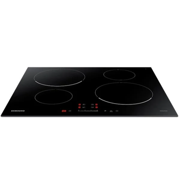 Plaque de cuisson à induction Samsung NZ64T3707AK 4 feux (L 59 x P 52 cm) en verre noir avec commandes tactiles coulissantes