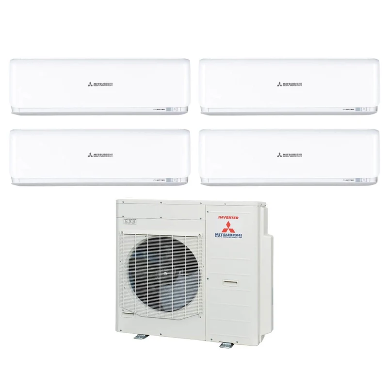 Climatiseur quadri-split inverter Mitsubishi Heavy Industries KIREIA PLUS blanc série 7+7+9+18 avec SCM71ZS-W R-32 et Wi-Fi en option (7000+7000+9000+18000 BTU/h). Couleur : blanc.