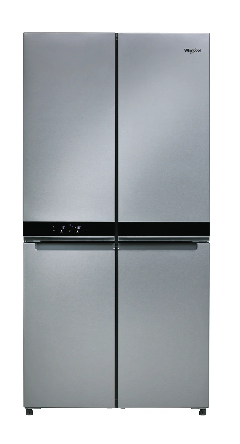 Réfrigérateur américain Whirlpool WQ9 B1L à 4 portes, No Frost, classe F (H 187,4 x L 90,9 x P 69,8 cm), 594 litres, éclairage LED, acier inoxydable
