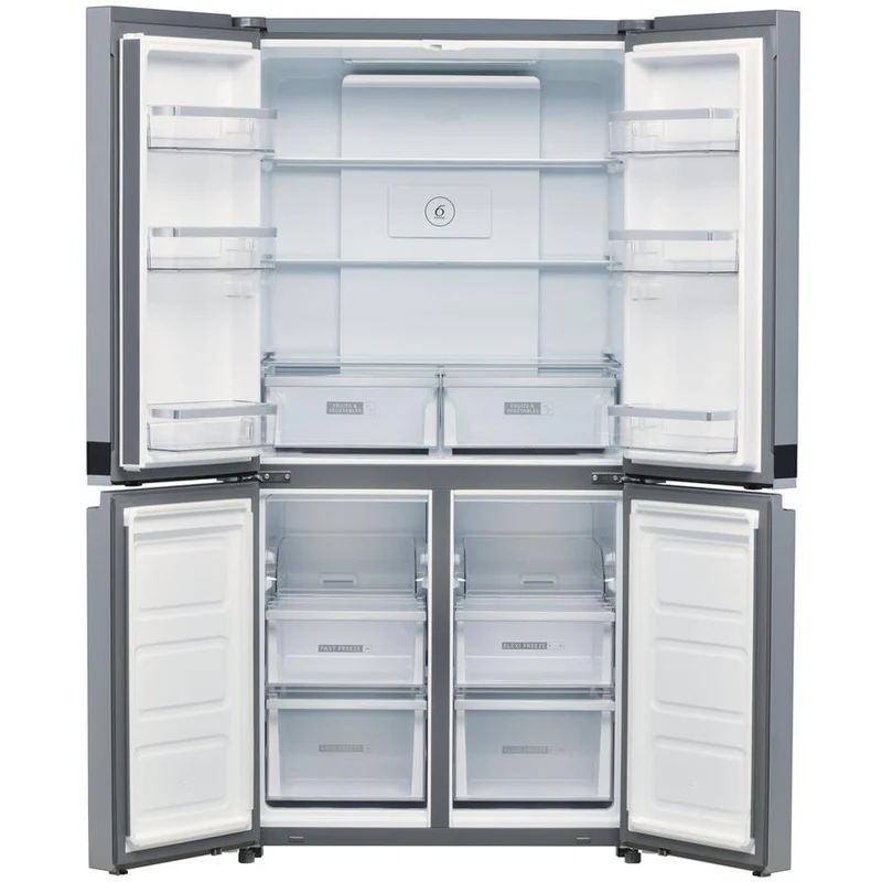 Réfrigérateur américain Whirlpool WQ9 B1L à 4 portes, No Frost, classe F (H 187,4 x L 90,9 x P 69,8 cm), 594 litres, éclairage LED, acier inoxydable