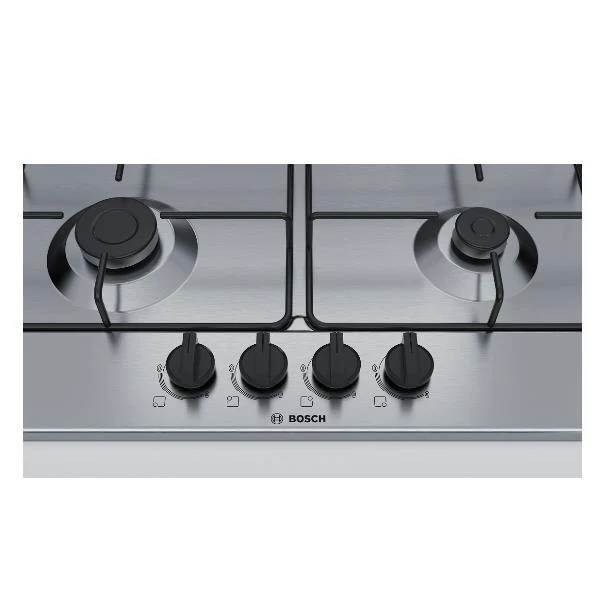 Plaque de cuisson à gaz 4 brûleurs Bosch Série 4 PGP6B5B85 (L 58,2 x P 52 cm) en acier inoxydable