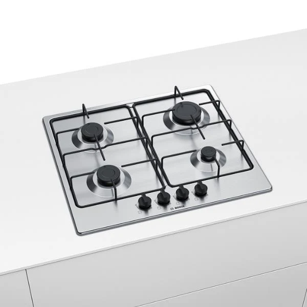 Plaque de cuisson à gaz 4 brûleurs Bosch Série 4 PGP6B5B85 (L 58,2 x P 52 cm) en acier inoxydable
