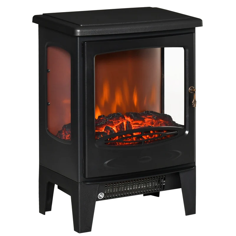 Cheminée électrique EasyComfort avec effet flamme, 3 côtés ouverts, température réglable, surface de chauffe 20-25 m² - Noir