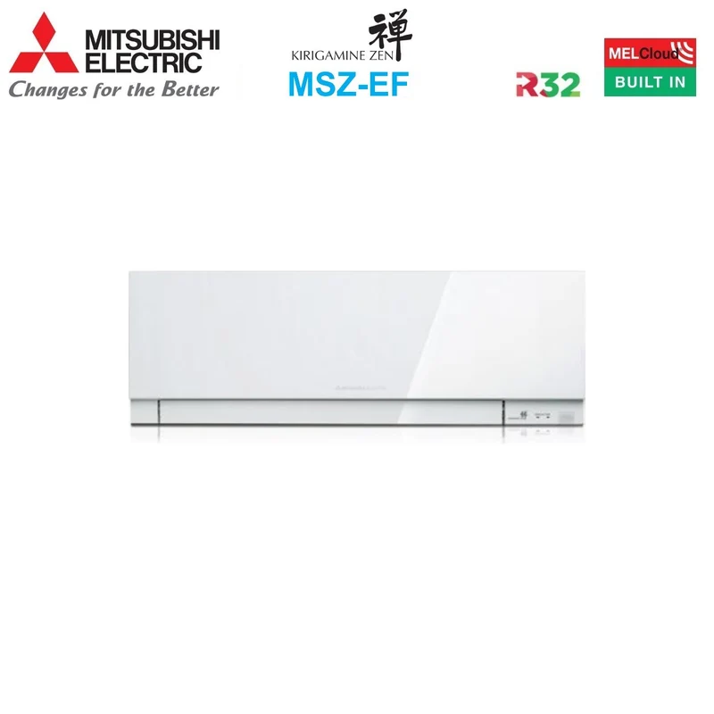 Climatiseur Mitsubishi Electric Quadri Split Inverter série KIRIGAMINE ZEN WHITE MSZ-EF 7+9+9+15 avec MXZ-4F72VF R-32 Wi-Fi intégré Couleur blanche 7000+9000+9000+15000