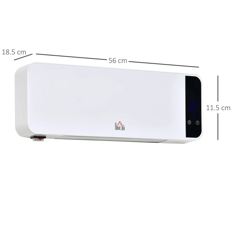 EASYCOMFORT Stufa Elettrica da Parete con Telecomando, Temperatura Regolabile e Timer - Bianco