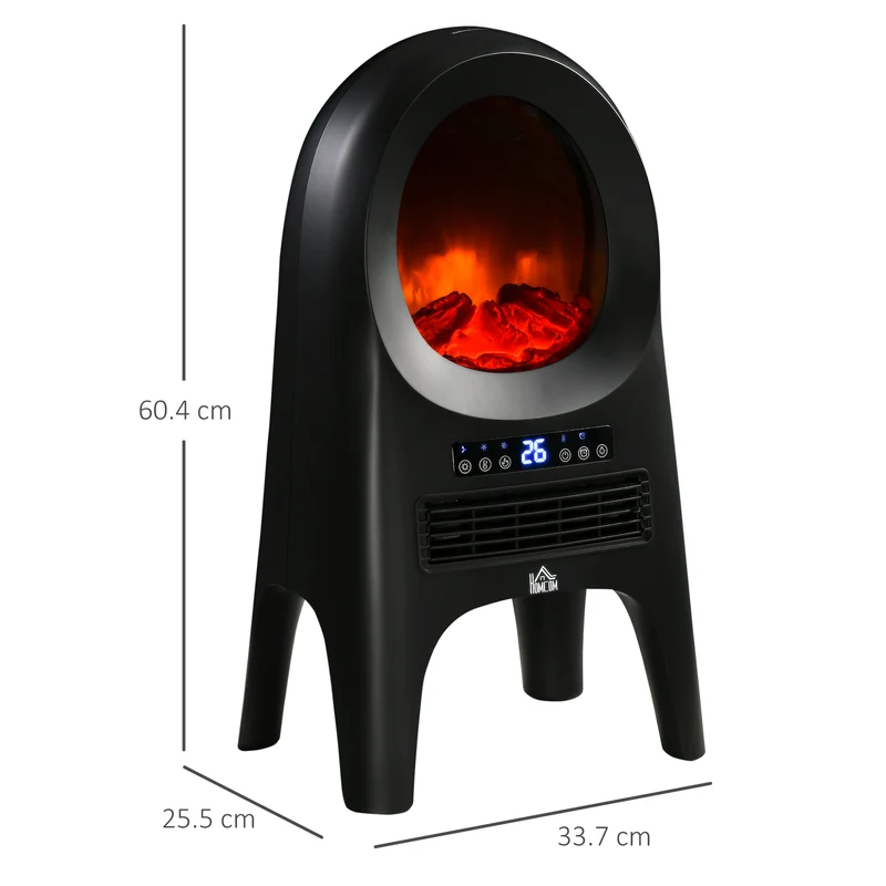 Easycomfort Termoventilatore a 3 Modalità di Riscaldamento con 3 Temperature Regolabili, 33.7x25.5x60.4 cm, Nero