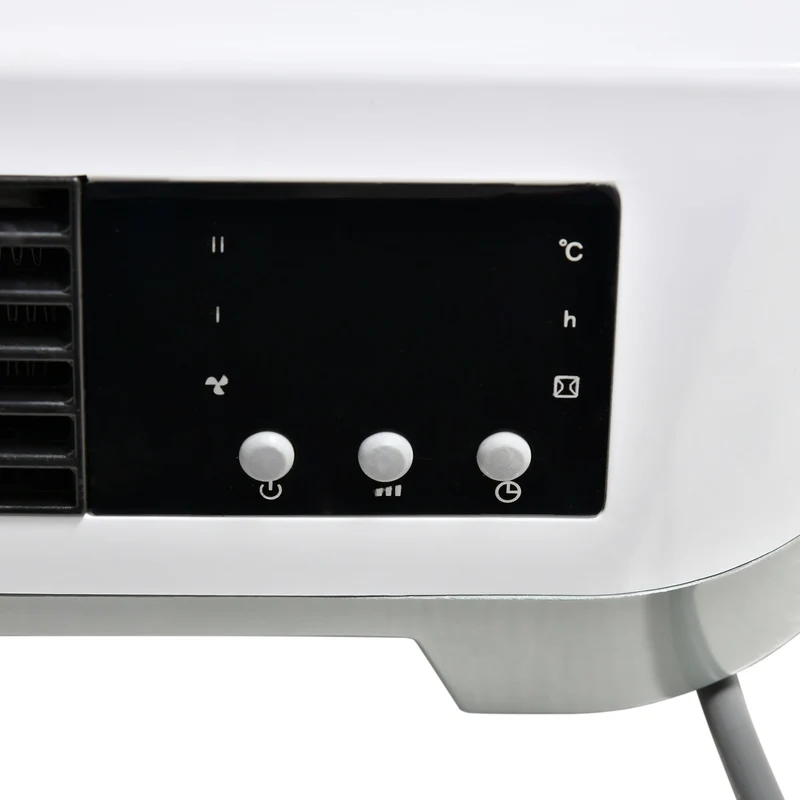 Chauffage mural électrique EasyComfort avec télécommande, température réglable et minuterie 12 heures, puissance 1000 W/2000 W, 45 x 18,6 x 11,5 cm, blanc