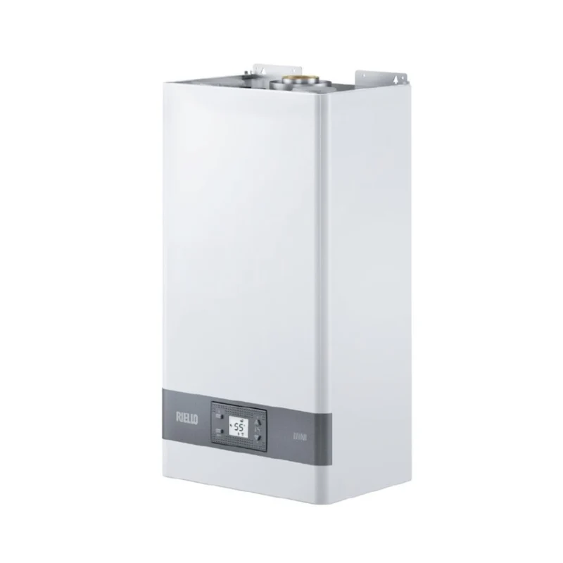 Chauffe-eau à chambre étanche Riello Mini 17 LN à faibles émissions de NOx, avec kit d'évacuation des gaz de combustion de méthane.