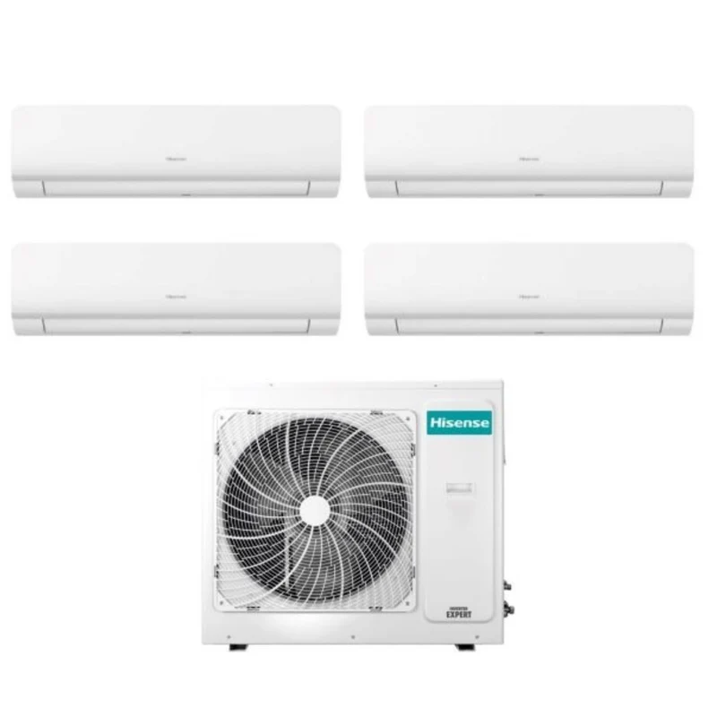 Climatiseur Hisense Quadri Split Inverter série NEW ENERGY 7+7+12+12 avec 4AMW81U4RAA R-32 et Wi-Fi intégré 7000+7000+12000+12000 - Neuf