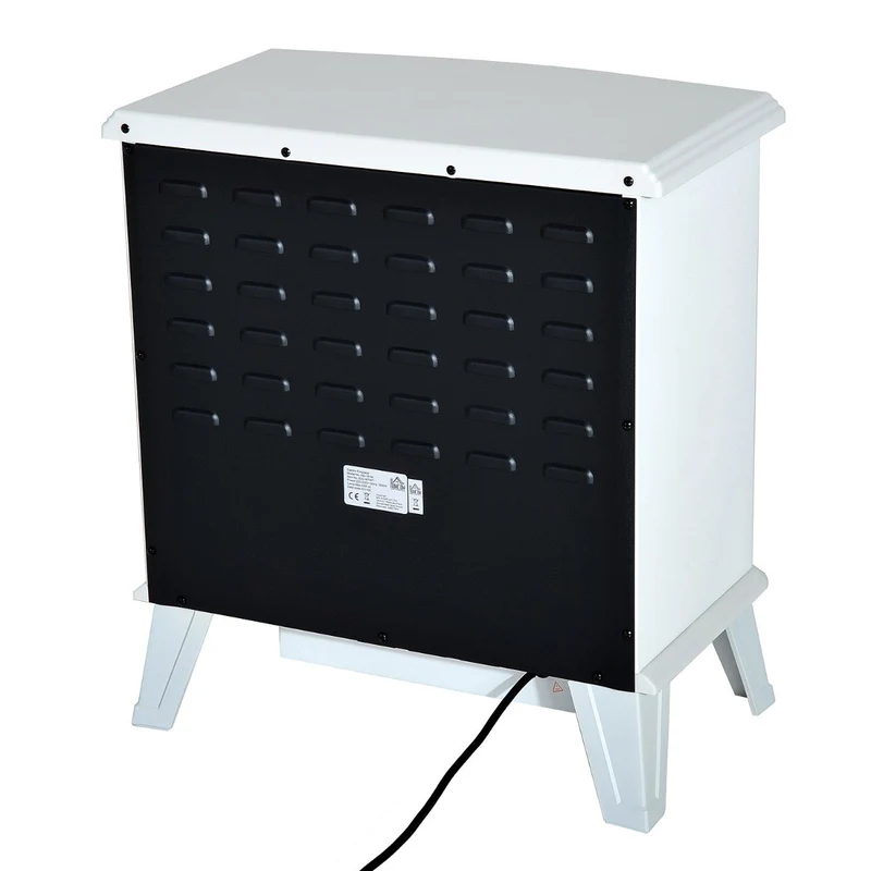 Cheminée électrique EASYCOMFORT avec effet de flamme réglable 1800 W, blanche, 51 x 31 x 56 cm