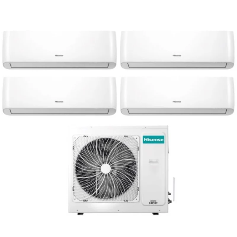 Climatiseur Hisense Quadri Split Inverter série ENERGY PRO 9+9+9+9 avec 4AMW105U4RAA R-32 et Wi-Fi intégré 9000+9000+9000+9000 - Neuf
