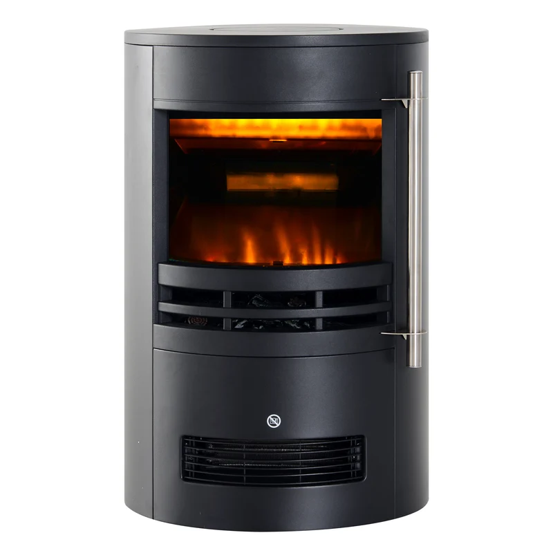 Cheminée électrique sur pied Easycomfort, puissance 900 W/2000 W, effet flamme, 41 × 41 × 64,5 cm, noire