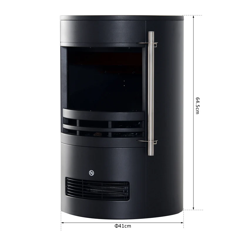 Cheminée électrique sur pied Easycomfort, puissance 900 W/2000 W, effet flamme, 41 × 41 × 64,5 cm, noire