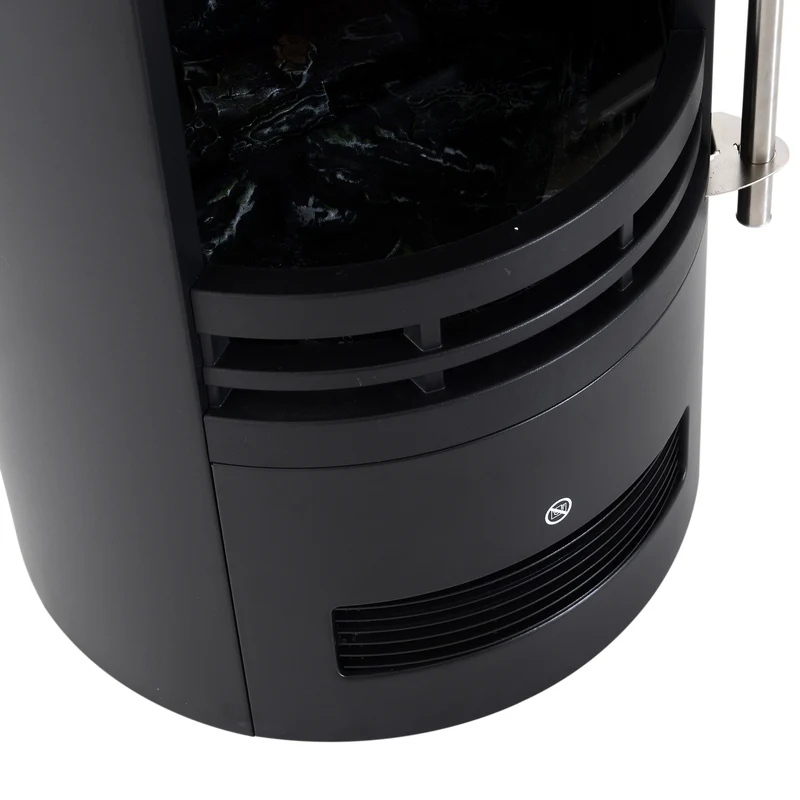 Cheminée électrique sur pied Easycomfort, puissance 900 W/2000 W, effet flamme, 41 × 41 × 64,5 cm, noire