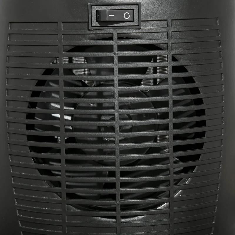 Easycomfort Stufetta Elettrica Ceramica Oscillante a 60°, Aria e Temperatura Regolabili 6-38°C, Potenza 900W/1500W, 19.5x14.8x28cm, Nero